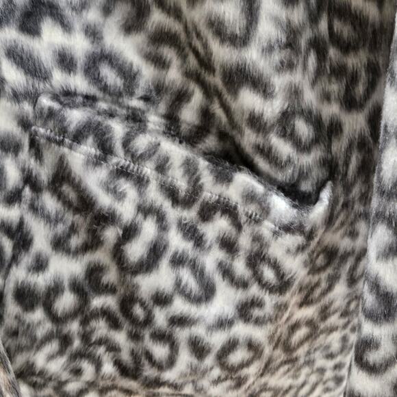 A New Day Womens Faux Raw Hide Cheetah Long Open Cardigan XLarge Glam Hipster - Picture 4 of 10